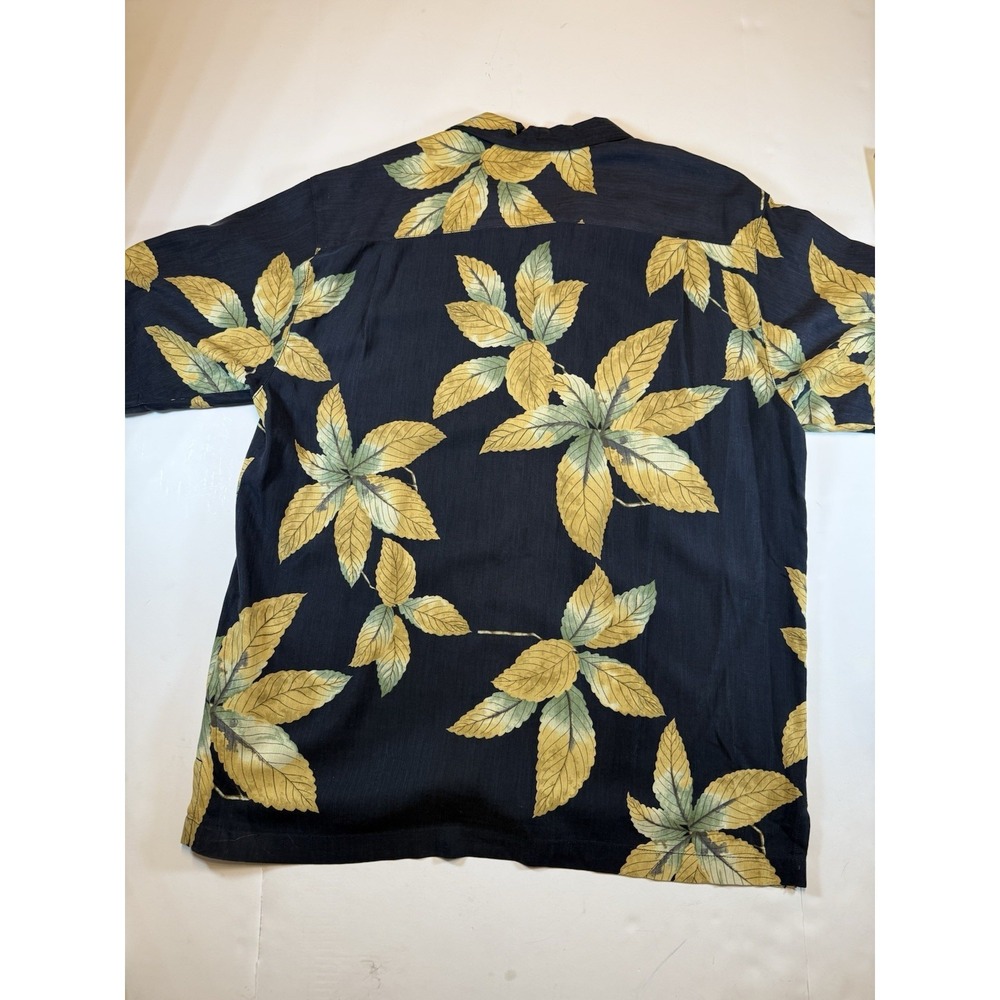 Tommy Bahama Hawaiian Camp Shirt Mens XL Blue Tropical Leaf Aloha Button Up - Picture 6 of 6